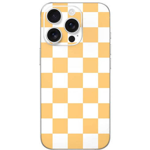 Yellow and White Checkerboard iPhone 16 Pro Skin